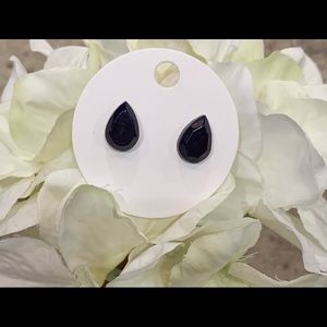 Eggplant Tear Drop Resin Stud Earrings